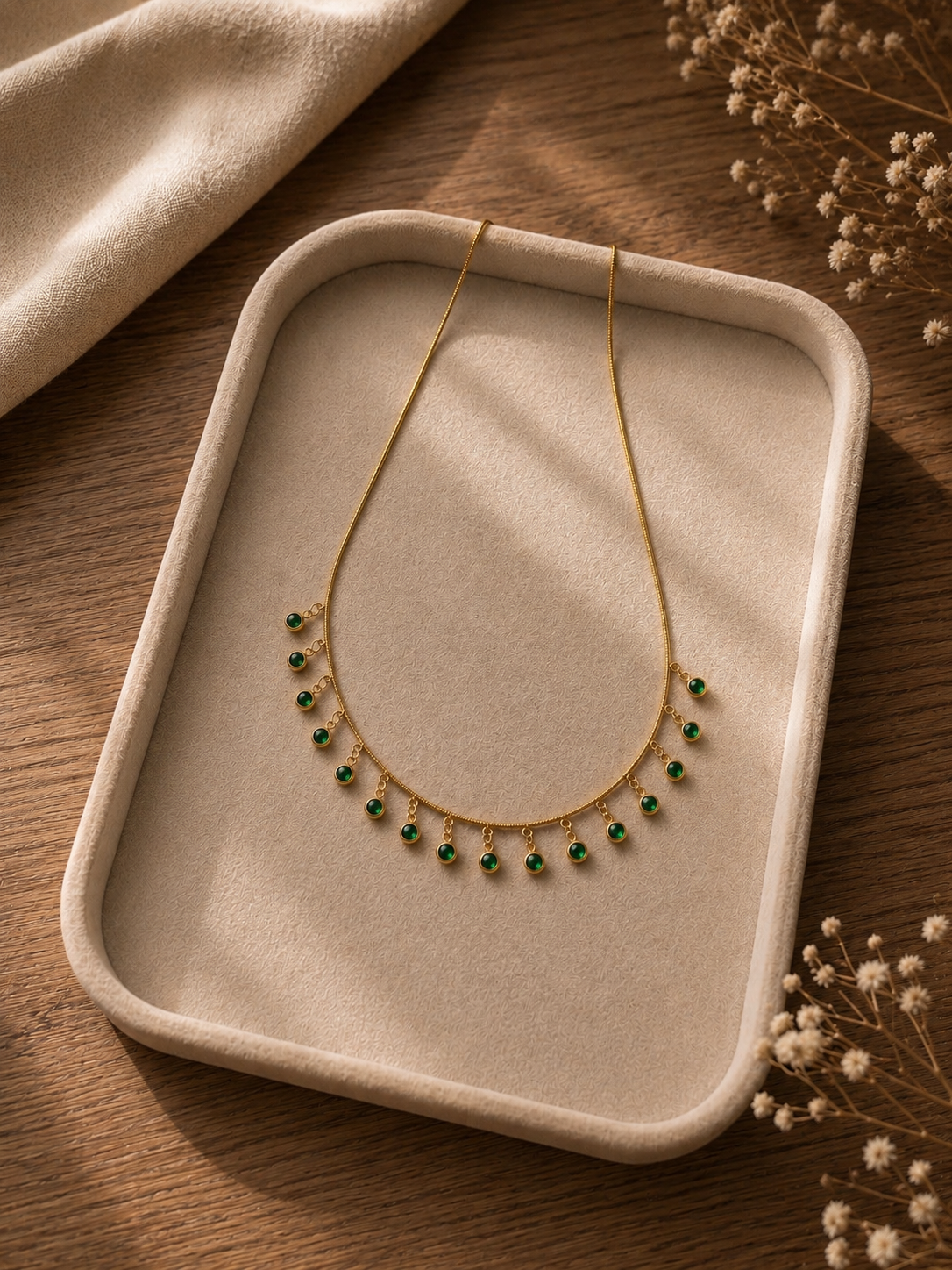 Emerald Charms Chain